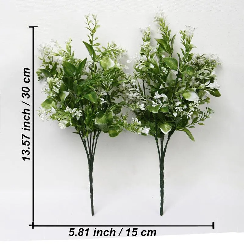 Faux White Lavender Leaf Bunch - Set Of Two media 4