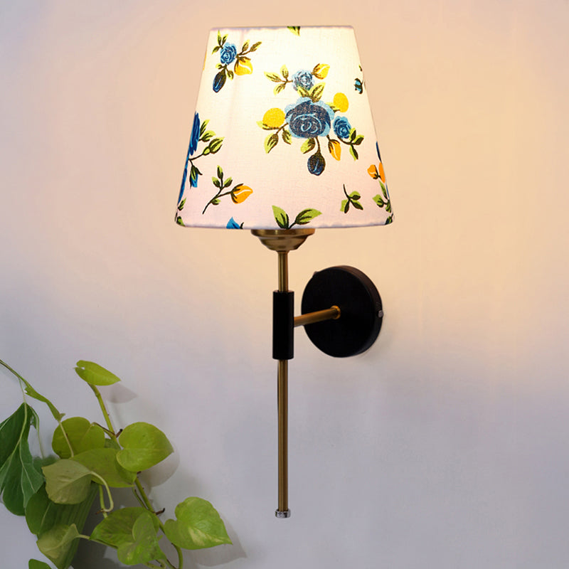 Beryll Printed Steel & Cotton Wall Lamp - Blue
