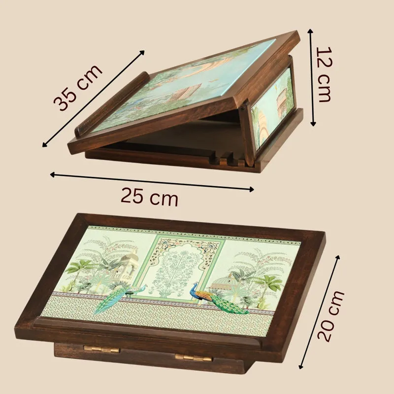 Ethnic Wood Laptop Stand media 7