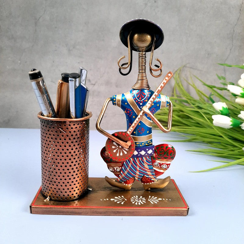 Rajasthani Musician Iron Stationery Holder