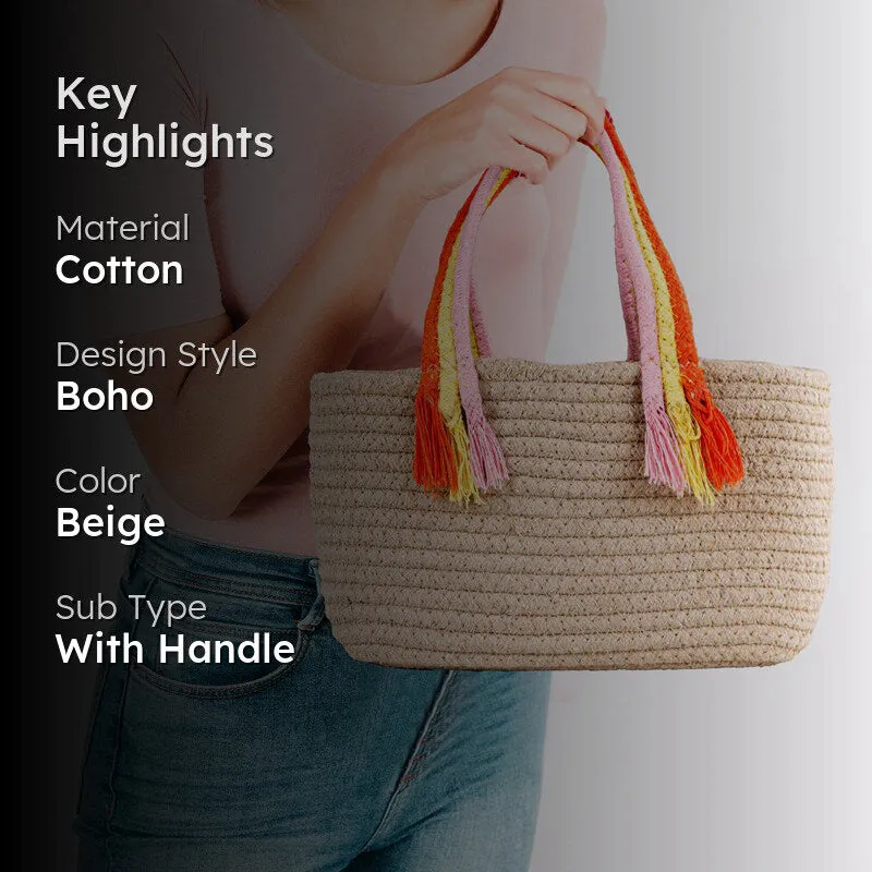 Tidy Twist Cotton Storage Basket - Beige media 2