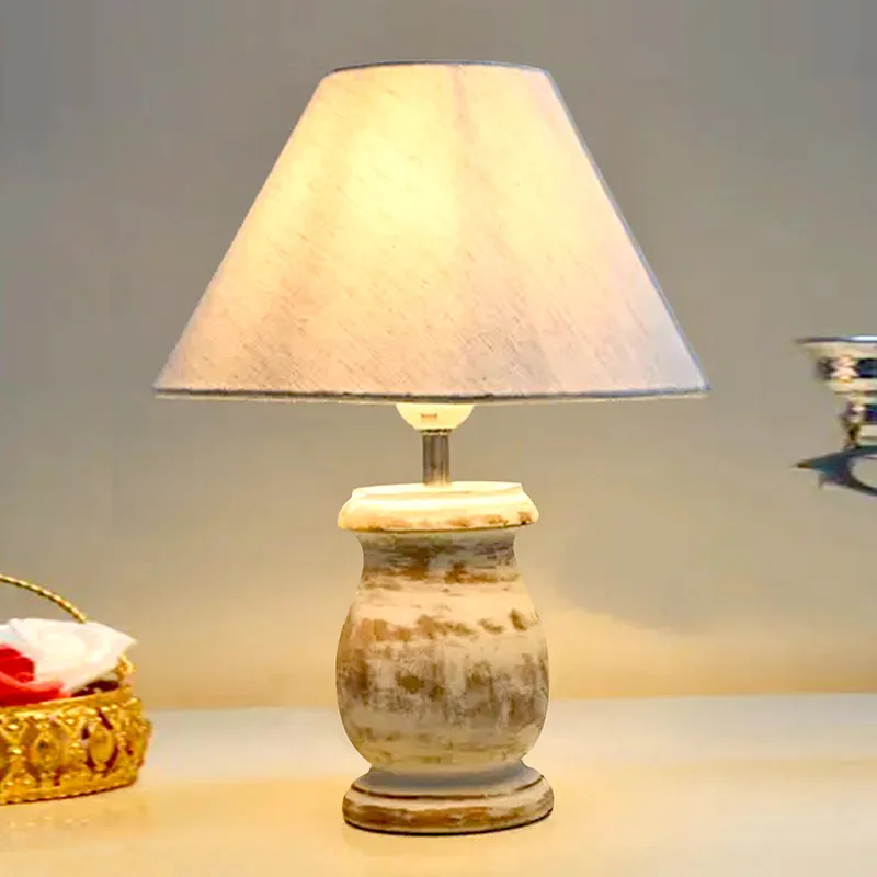 Aliora Wooden Table Lamp - White media 1