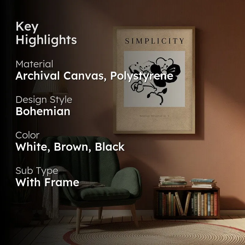 Florenza Canvas Wall Painting With Brown Frame media 2