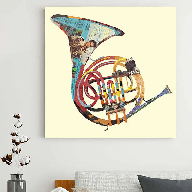 French Horn Canvas Wall Painting media 2