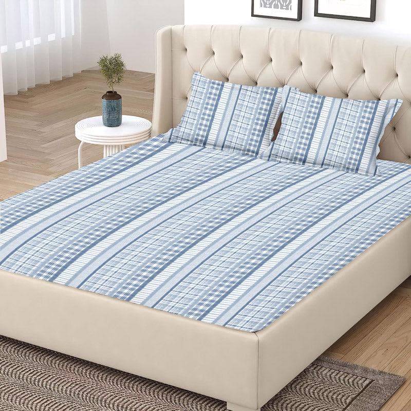 Vizag Modern Cotton Bedsheet (Blue) - 120 TC media 3