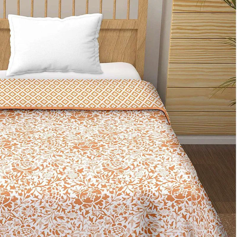 Dyuti Reversible Cotton Dohar (Orange)  - 180 GSM media 3