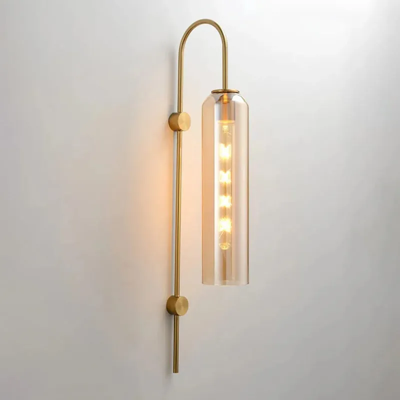 Loft Drop Metal & Glass Wall Lamp - Gold media 4