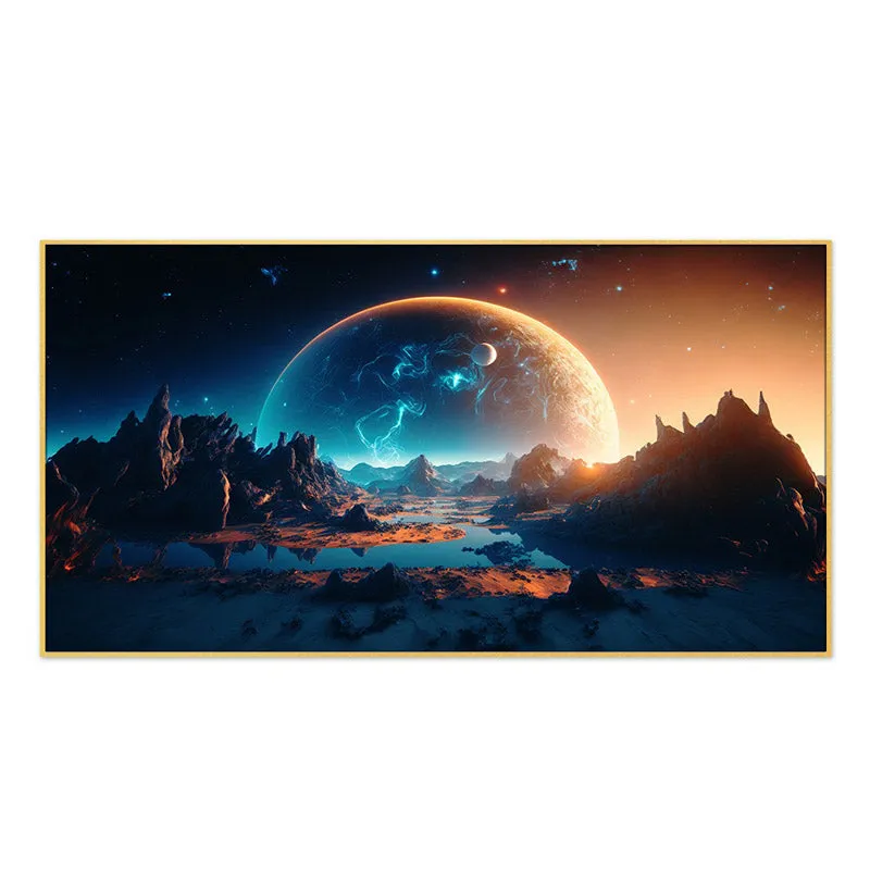 Lunar Eclipse Glow Wall Painting With Frame media 4