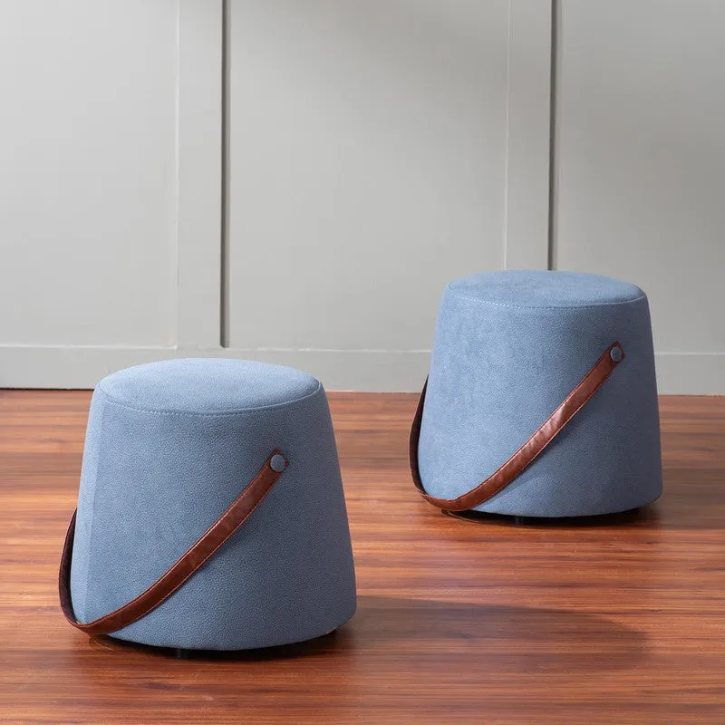 Warm Lounge Pouffe (Blue) - Set Of Two media 1
