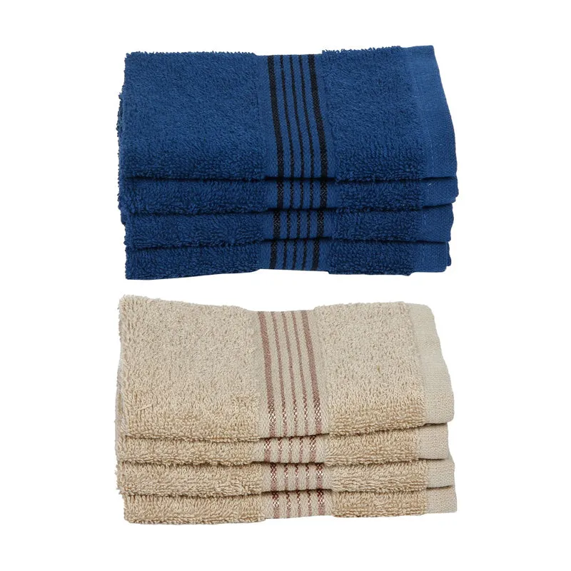 Bodil Face Towel (Blue,Beige) - Set Of Eight media 3