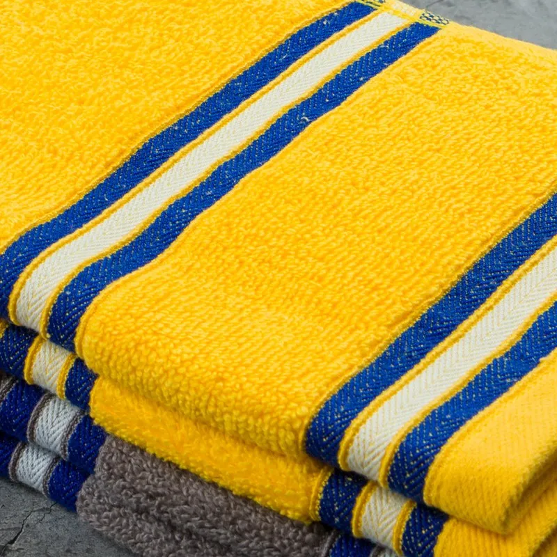 Nautica Dove Dual Down Cotton Hand Towel (Yellow & Grey) - Set Of Four media 5