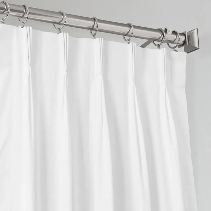 Noir Triple Pinch Pleat Blackout Curtain - White media 3