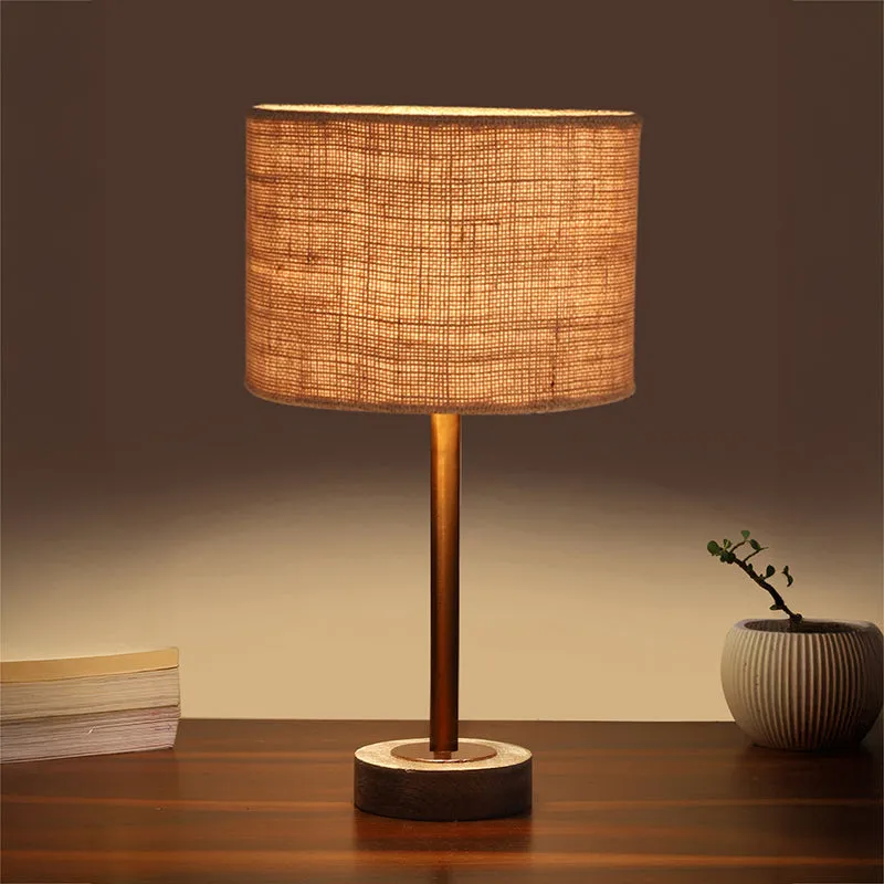 Sienna I Rodin Wooden Table Lamp - Beige,Copper,White media 1
