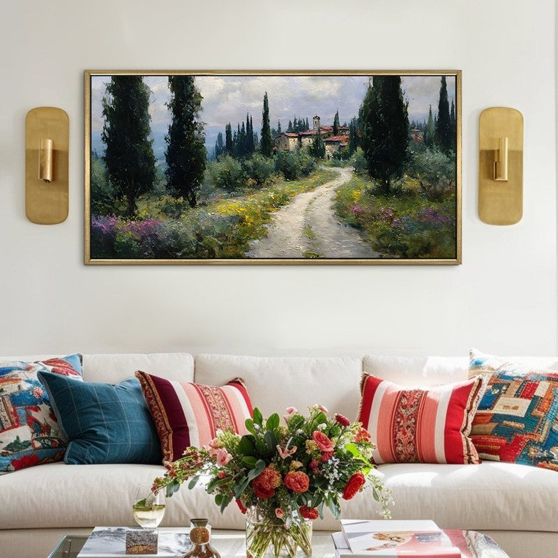 Pastoral Way Canvas Wall Painting With Frame