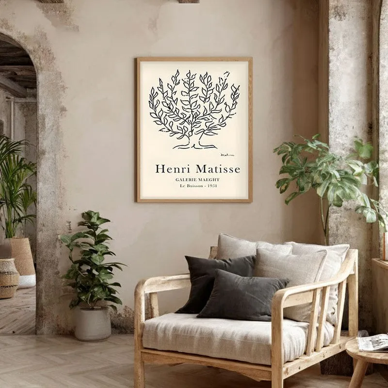 Rooted Silence Canvas Wall Painting With Brown Frame media 5