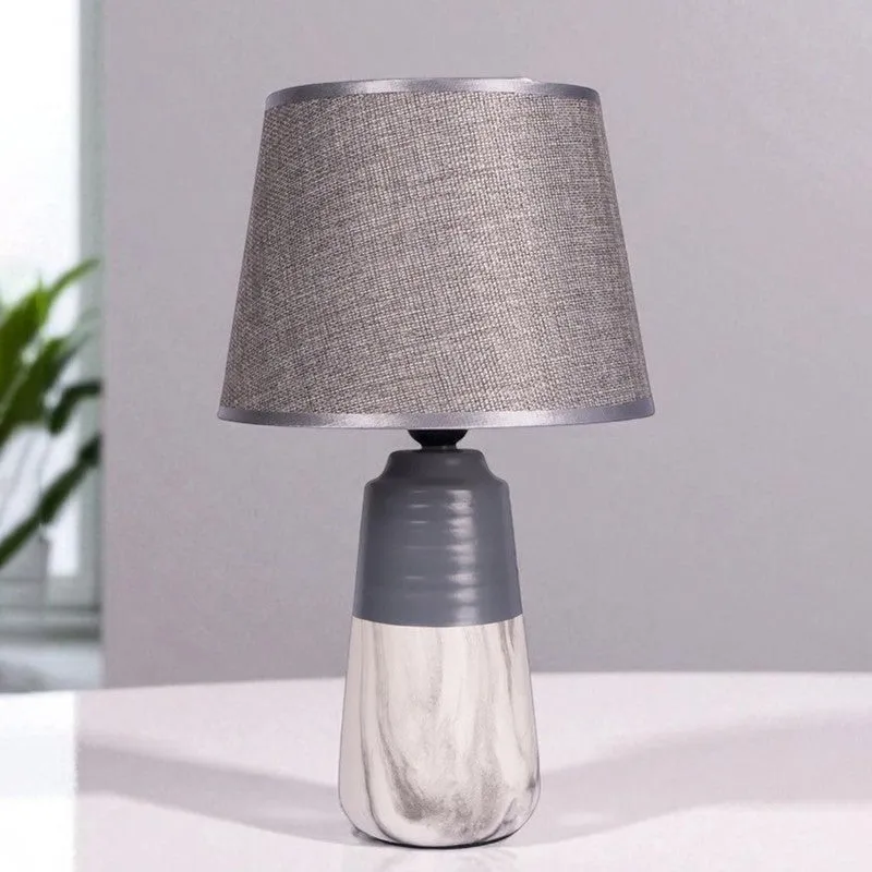 AarviDecor Kingston Designer Fabric Table Lamp - Grey media 6