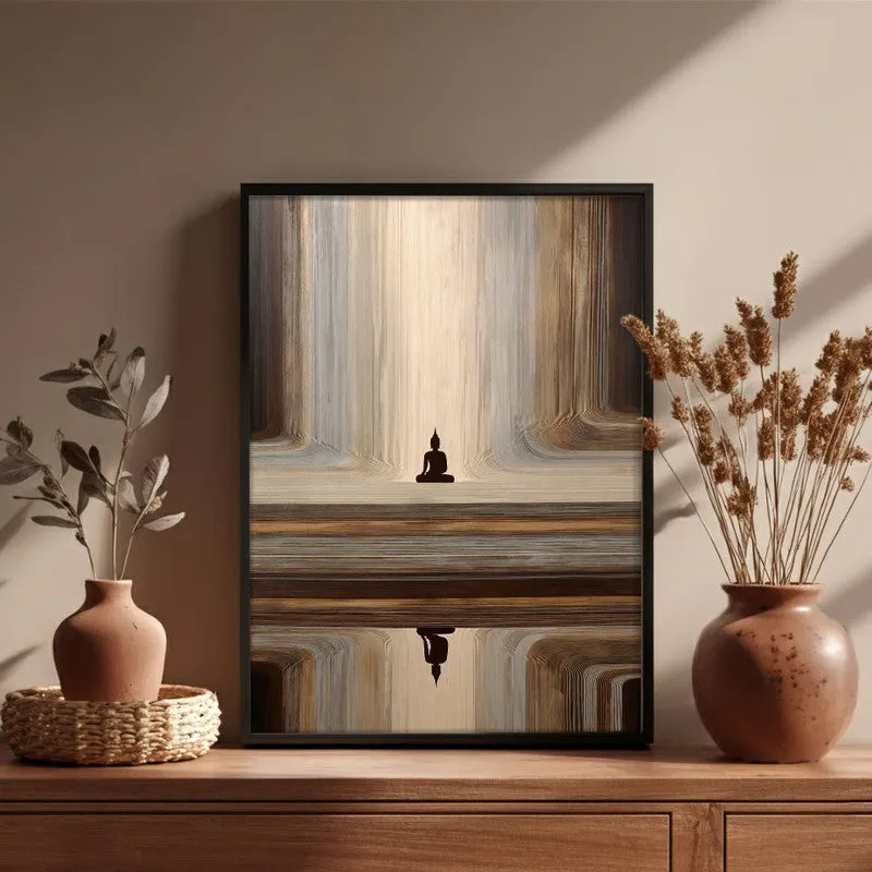 Buddha Calm Reflection Archival Paper Wall Painting With Black Frame media 6