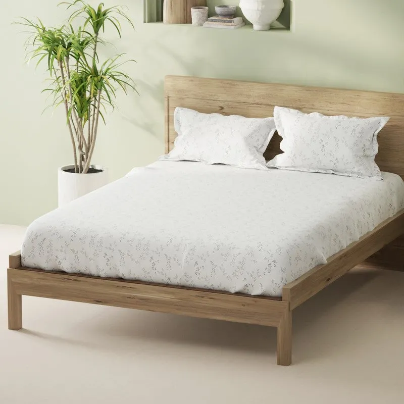 Yuvric Fitted Cotton Bedsheet (White) - 144 TC media 1