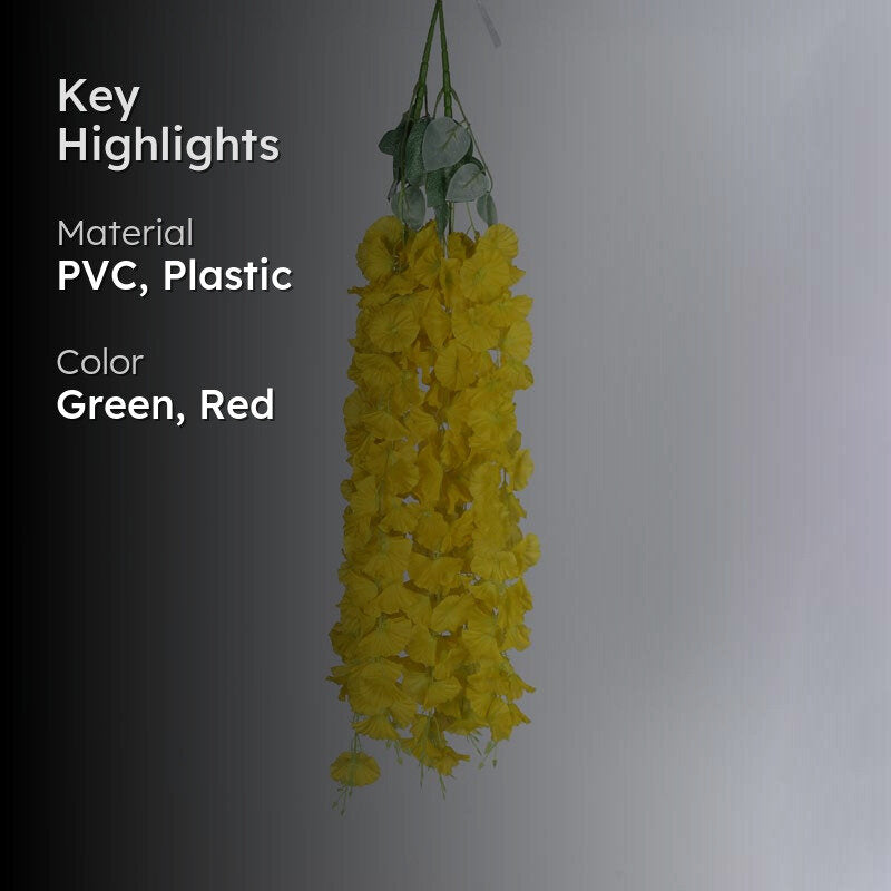 Faux Lush Hanging Morning Glory Plant (Yellow) -  2.8 Feet media 2