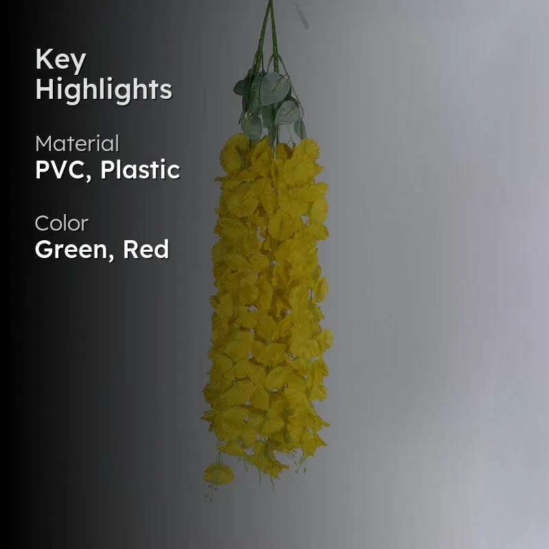 Faux Lush Hanging Morning Glory Plant (Yellow) - 2.8 Feet media 2