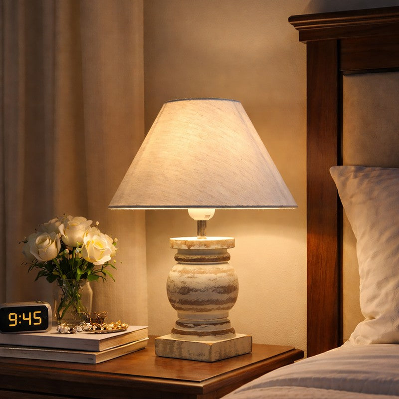 MonoCraft Wooden Table Lamp - White