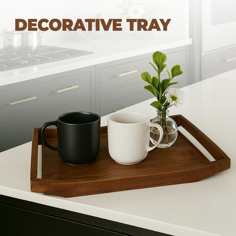 Elegant Wooden Serving Tray media 5