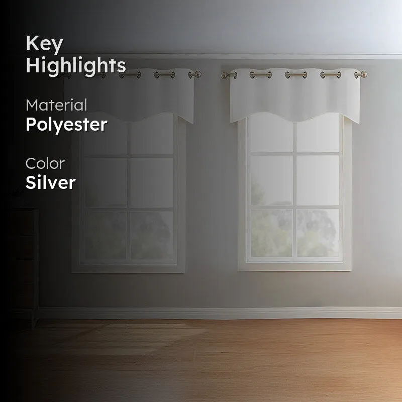 Vienna Pleated Curtain Valance (Silver) - Set Of Two media 2