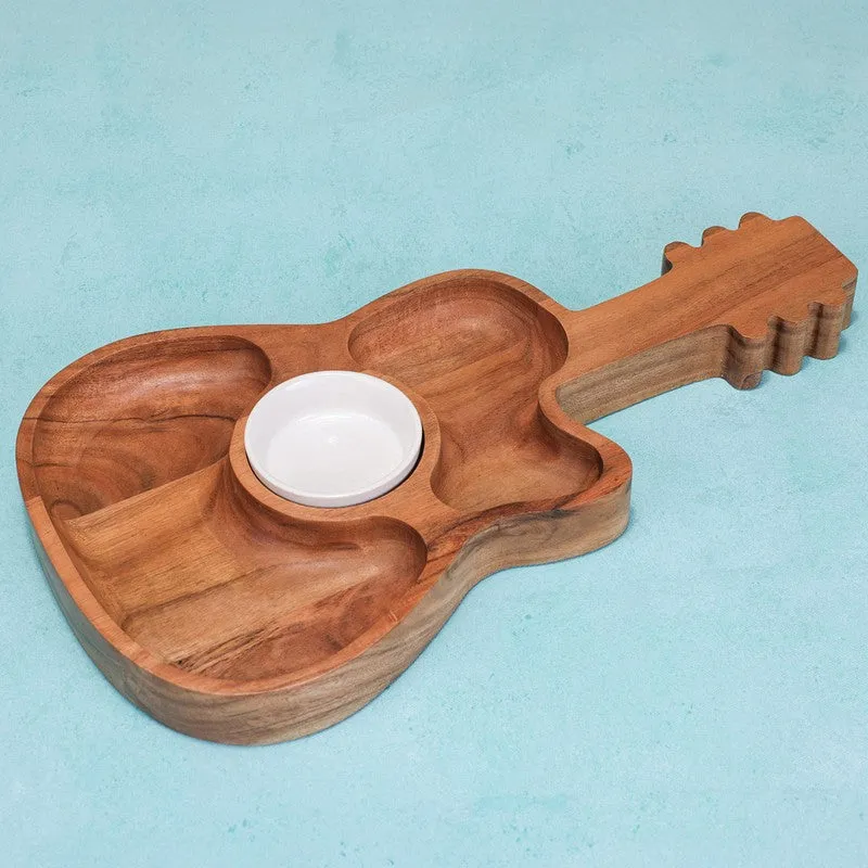 Pine Charm Appetizer (Wood,Ceramic) Platter - Two Piece Set media 4