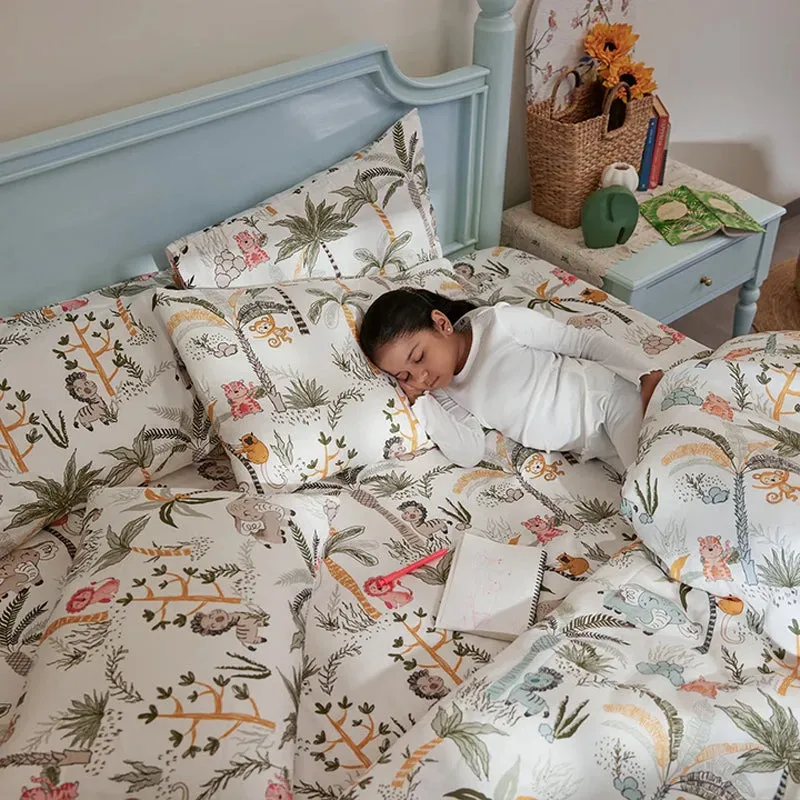 Playful Forest Printed Cotton Duvet Cover media 6