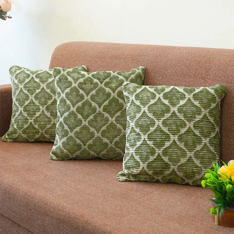 DiagMatrix Cushion Cover (Olive) - Set Of Three media 1
