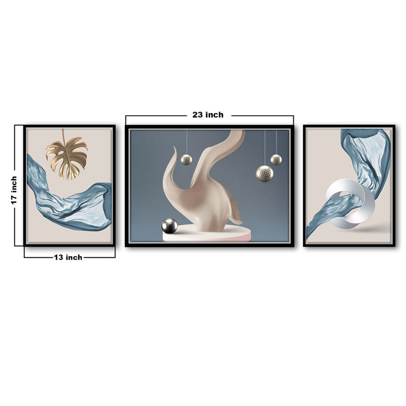 Charit Cotton Canvas Wall Art - Set Of Three media 6