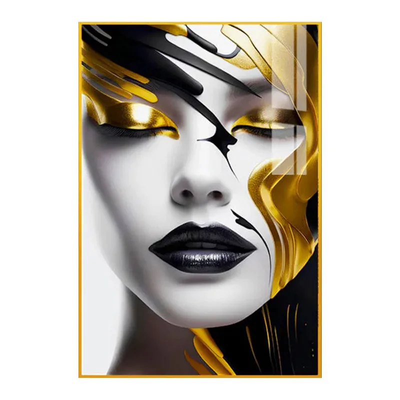 Veiled In Gold Modern Canvas Wall Art With Frame - Gold media 3