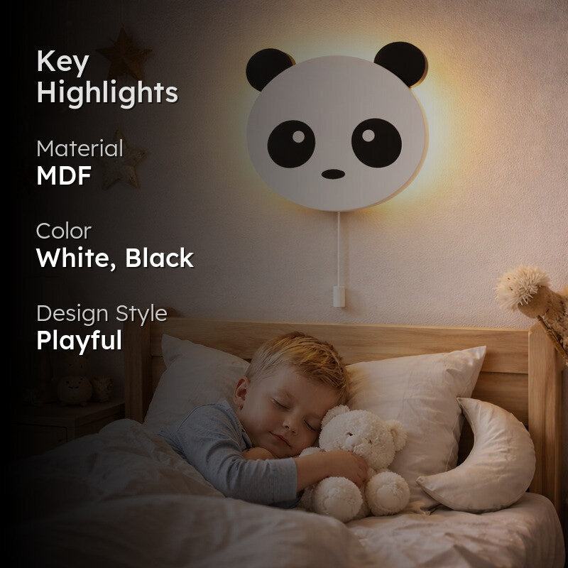 Panda Battery Operated MDF Wall Lamp media 2
