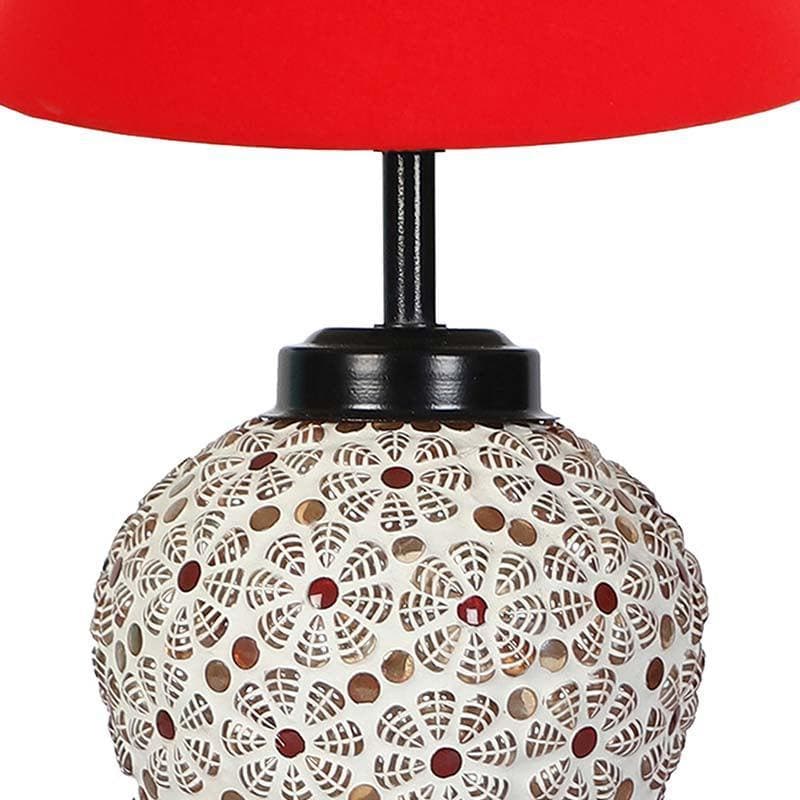 Solid Fusion Fabric Table Lamp - Red,White media 6