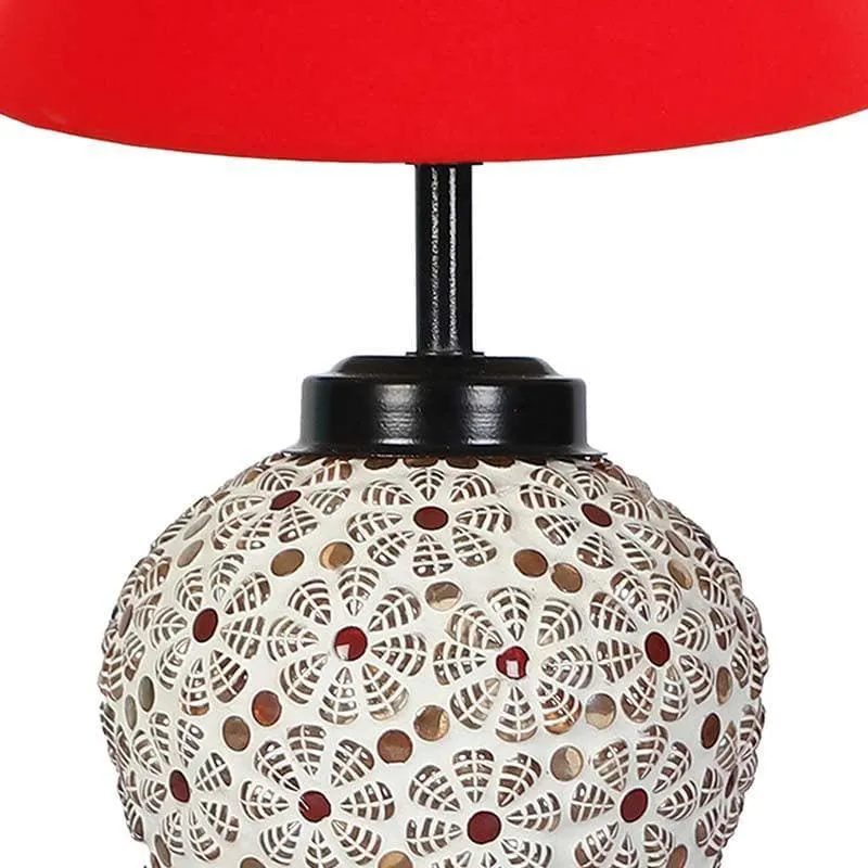 Solid Fusion Fabric Table Lamp - Red,White media 6