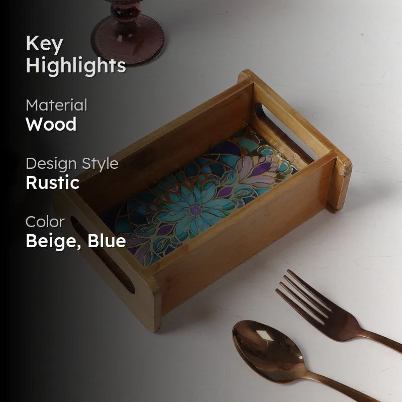 Floral Feast Wooden Serving Tray media 2
