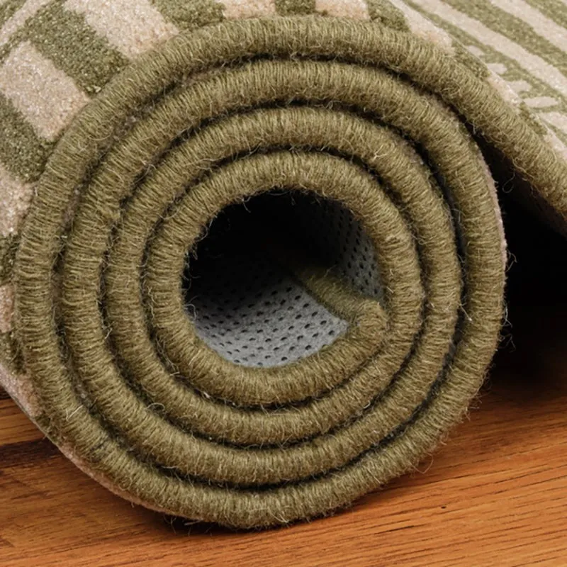 Boromir Hand Tufted Geometric Wool & Nylon Carpet - Green media 6