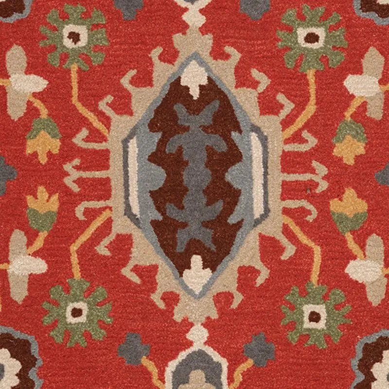 Nausicaa Hand Tufted Ethnic Wool & Nylon Carpet - Red media 5