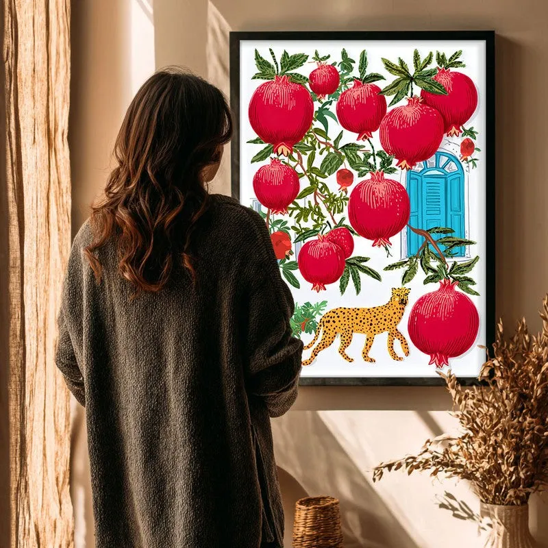 Garden Scene Canvas Wall Painting - Black Frame media 4