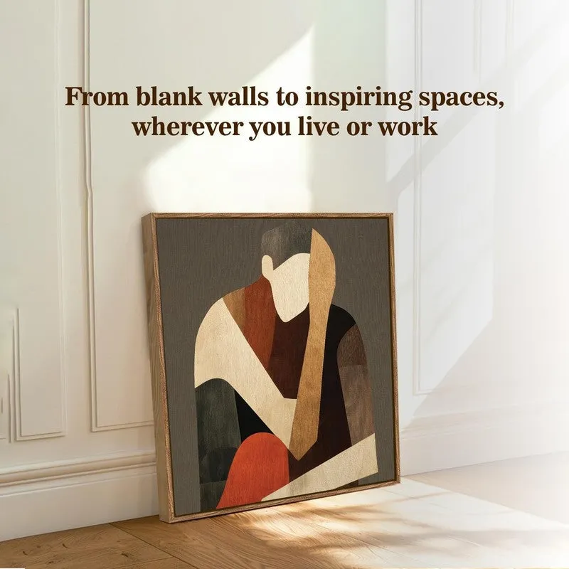 Geo Figurine Canvas Wall Art With Frame media 8