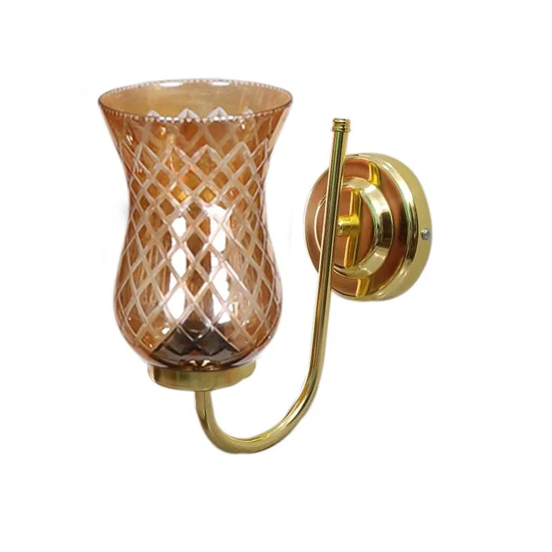 Honey Glow Gold Tulip Glass Wall Lamp media 8