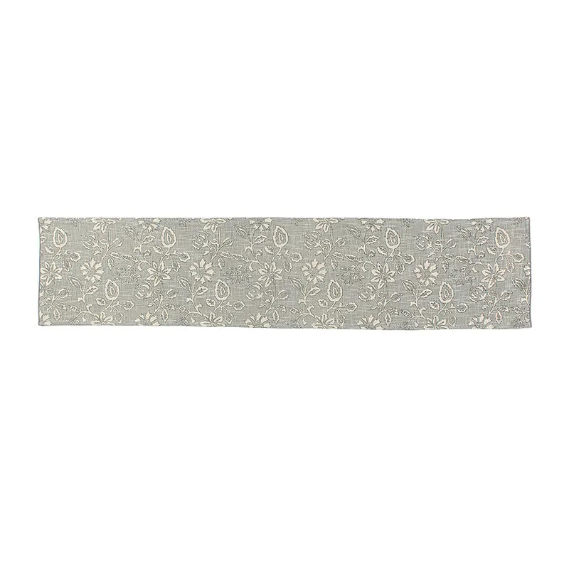 Willow Petal Cotton Table Runner - Grey media 5