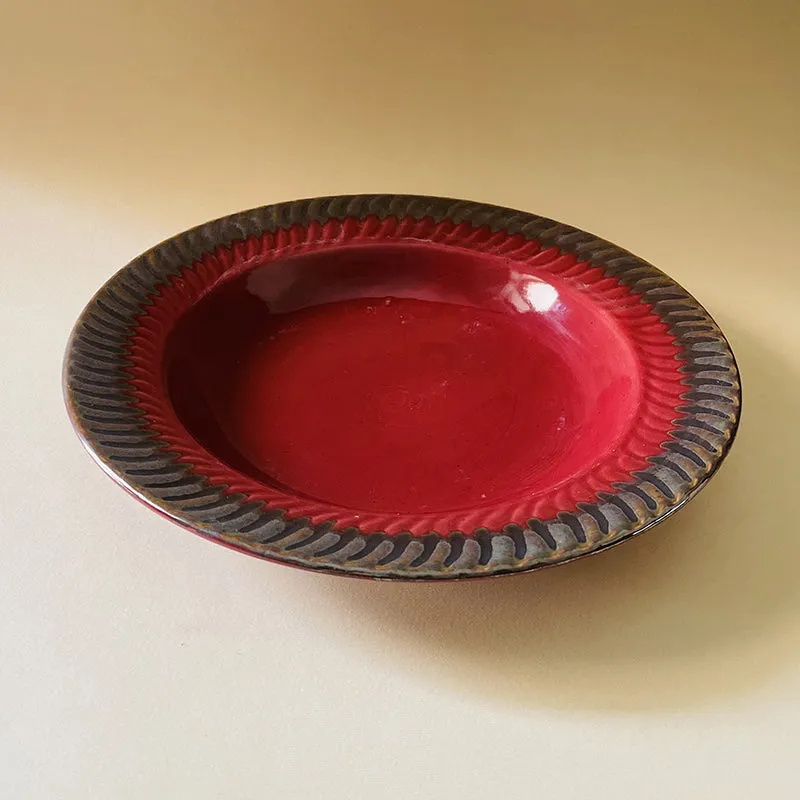 Raisel Ceramic Pasta Plate (Red) - Set Of Four media 3