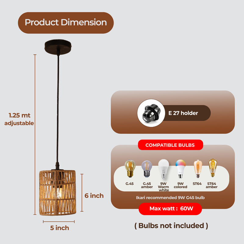 LumeRay HandWoven Rattan Ceiling Lamp media 10