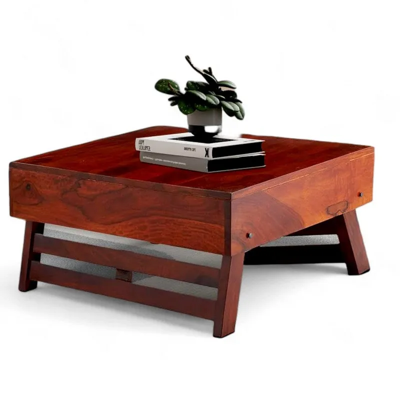 Servo Sheesham Wooden Center Table - Deep Brown media 3