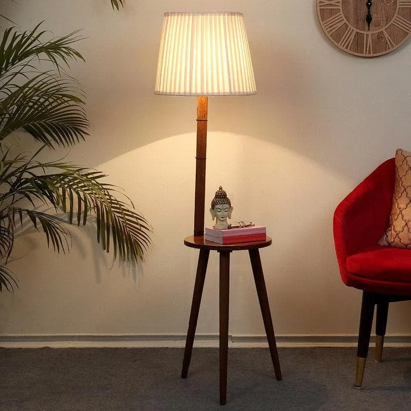 Rosa Miosa Floor Lamp With Shelf - White media 1