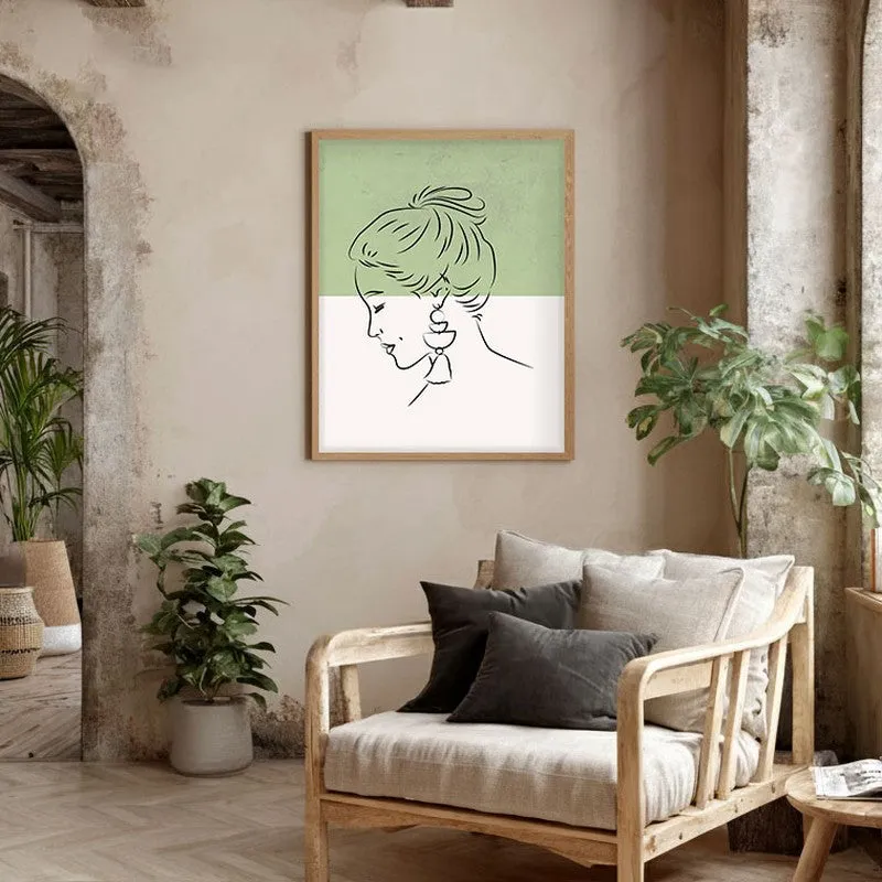 Ethereal Sketch Canvas Wall Painting With Brown Frame media 5