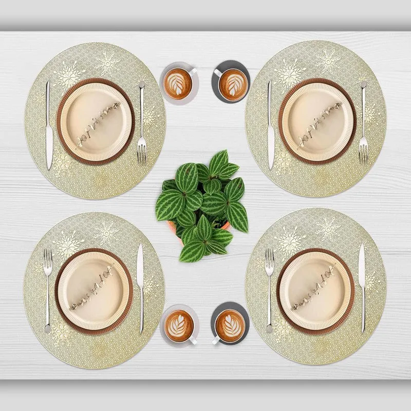 Crysten Golden Round PVC Table Mats - Set Of Four media 3