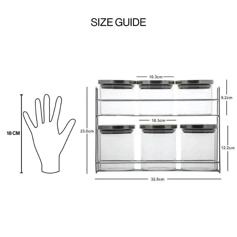 Baffy Storage Jar with Metal Stand - Set of Seven media 5