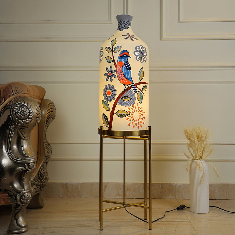 Altair Hand Painted Metal & Glass Floor Lamp media 3